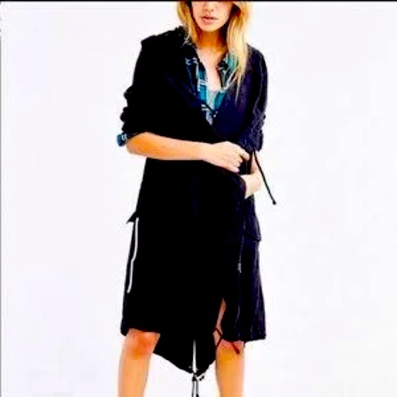 Silence + Noise Womans Hooded Asymmetrical Drape Front Jacket, Sz S - Picture 1 of 2